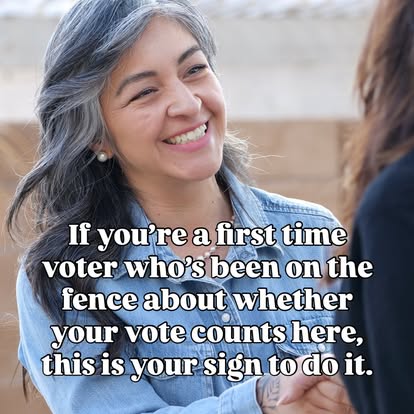 Chriselle Martinez: "If you're a first time voter who's been on the fence about whether your vote counts here, this is your sign to do it."
